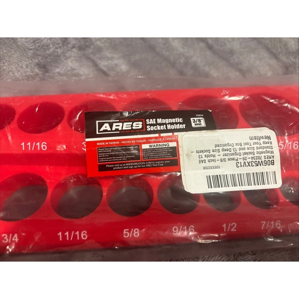 ARES 70234 | 26-Piece 3/8-Inch SAE Magnetic Socket Organizer |‎ Holds 26 Sockets